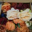 Artificial Flowers Combo Box for DIY Wedding Bouquet Arrangement, Silk Faux Flower for Bridal Table Centerpieces Party Cake Baby ShowerOrange & Burgundy