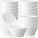 Domensi 18 Pcs 8 oz Porcelain Bowls Small Dessert Bowls Porcelain Broth Cups Soup for Ice Cream Dipping Sauce Bouillon Soups Salads Cereal, Microwave and Dishwasher Safe
