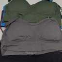 Geyoga 6 Pcs Sports Bra for Women, No Underwire Wireless Bralette Support Padded Cami Bra Seamless Camisole Tank Top (Large, Stylish Colors)