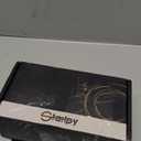 Satin Brass Door Knobs with Square Rosette, Interior Door Handles for Bath & Bed, Heavy Duty Door Knob with Lock (1)