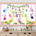Pajean Happy Easter Bulletin Board Set 3D Honeycomb Classroom Decoration Easter Bunny Egg Cutouts Spring Bulletin Board Classroom DIY Craft Kit for Party School Chalkboard Home Door Wall Window