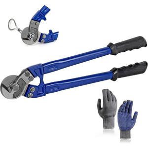 SPENDINS 18” Heavy Duty Wire Rope Cutter, Steel Wire Cutters w/ Ergonomic Handle Design, Hardened Cable Cutter Cuts Up to 5/ 16" for Wire rope, Stainless Steel Wire, Copper and Aluminium Cables