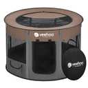 Veehoo Portable Puppy Playpen, Pet Kitten Playpen for Indoor Portable PopUp Dog Kennel Foldable Playpen Outdoor Tent Crate with Carrying Case for Kitten Puppy Small Animal,Coffee 48.0"Lx48.0"Wx23.6"Th