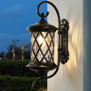 Retro Large Outdoor Wall Lanterns 24" Exterior Light Fixtures Coach Light Waterproof Aluminium with Water Glass Outside Wall Lamps for House Front Door Garage Porch Lighting, Black