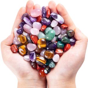 3lb Natural Bulk Assorted Tumbled Polished Stones Crystal Set Real Raw Stones for Home Decoration Reiki Gifts Energy Therapy Beginners Size 15 MM