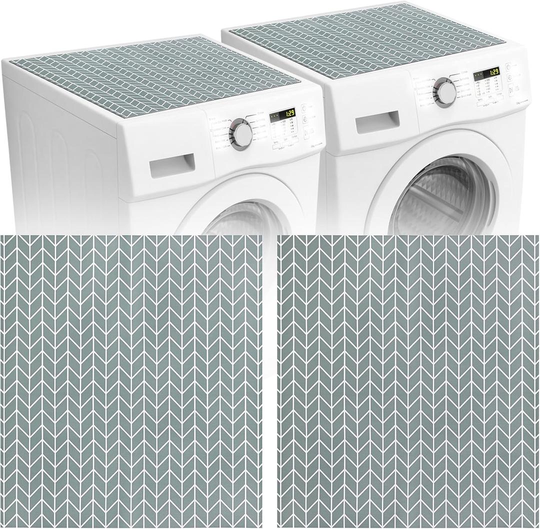 Actvty Washer and Dryer Covers for the Top, 2 Pieces 25.6'' x 23.6'' Washer Dryer Top Protector Mat, Diatomite Rubber Washing Machine Top Covers Non-Slip Scratch Protection Dust-Proof
