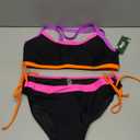 Womens Bikini Sets Color Block Swimsuits Supportive Wide Strap Two Piece Bathing Suit 2026, Size L