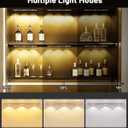 Pak Under Cabinet Lights, Rechargeable Motion Sensor Light Indoor, Wireless and 3-Color Dimmable with Cats Eye Hill Effect, for Display Cabinets, Showcases, Wine Racks, 2 Pack, Silver (16 inch)