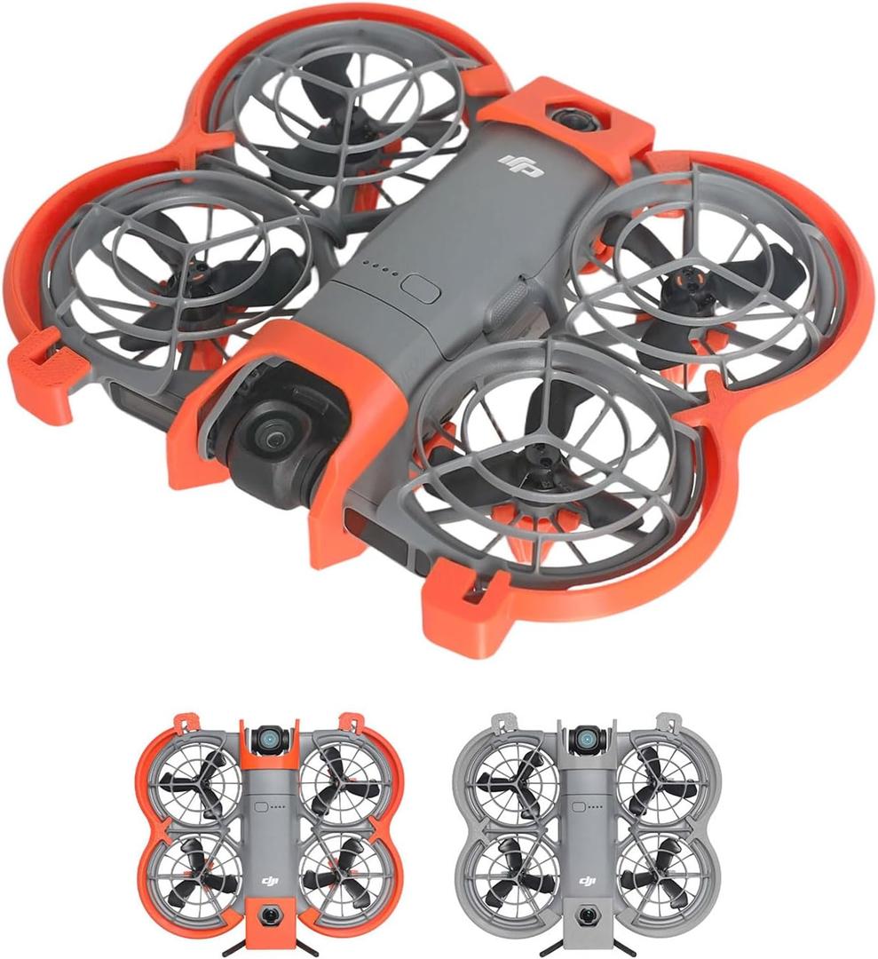 Protector for DJI Neo2, 3D Printing Anti-Collision Prop Bumper Protective Cover Ring Impact Protectors Height Increase for DJI NEO 2 Drone Landing Gear Accessories (Grey-Can Use Transmission Module)