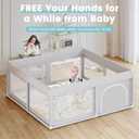 Hiaksedt 50 x 50 inch Baby Playpen with Mat Small Playpen for Babies and Toddlers Baby Fence Playards