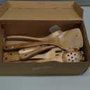 HAKSEN Wooden Spoons for Cooking, 10PCS Natural Acacia Wood Kitchen Utensils Set, Wooden Utensil Set for Nonstick Cookware, Smooth Finish, Sturdy & Durable