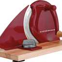 Zassenhaus Manual Bread Slicer, Classic Hand Crank Home Bread Slicer (Red) (11.75-Inch by 8-Inch)