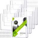 Ripeng 8 Pack Brochure Holder Wall Mount 6 x 9 Inch Clear Flyer Holder Magazine Pamphlet Display Stand Acrylic Wall Organizer Plastic Wall File Holder for Literature Mail Paper Document Rack Display