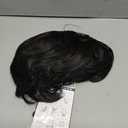 Mens Black Wig Short Layered Natural Fluffy Wig Synthetic Heat Resistant Halloween Cosplay Hair Wig