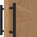 LVYIHAN 12 inch Round Stainless Steel Door Pull Push Handle Double Sided, French Sliding Barn Door Handle, H Shape Home Door Pull Handles, Black