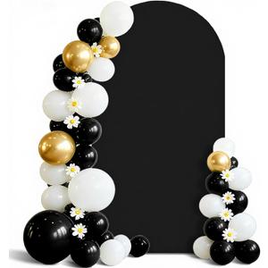 7.2 FT Arch Backdrop Cover, Spandex Wedding Black Arch Cover Stretchy Backdrop for Chiara Stand Baby Shower Birthday Balloon Decor 7.2FT Black