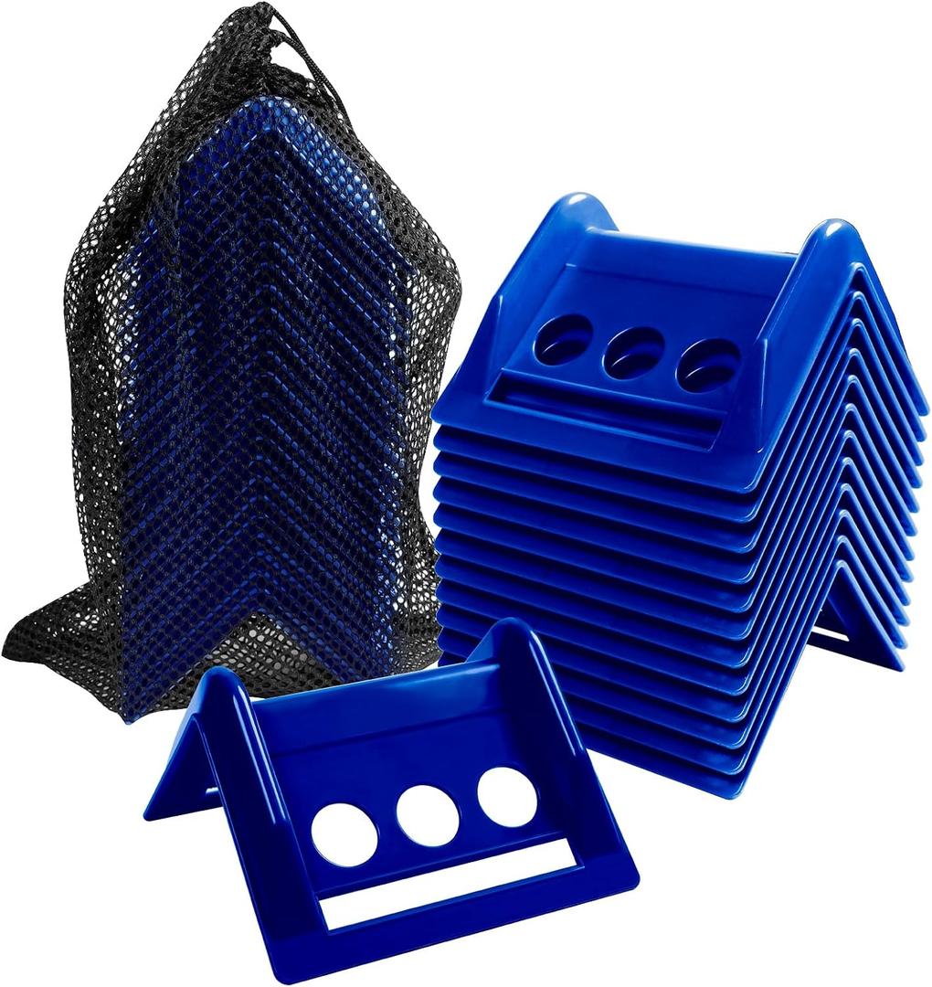 24 Pack 4" Flatbed Edge Protectors with Carrying Case, 4" Winch Ratchet Straps Plastic Corner Protectors for Flatbed Cargo Load (Blue)