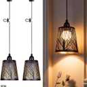 Battery Operated Chandelier with Remote, IP44 Waterproof Outdoor Pendant Light, No Wiring Needed Gazebo Lights for Porch, Patio, Balcony, Pergola, Shed, Home Decor (Tree Pattern)