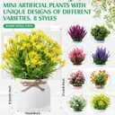 Cindeer 16 Pcs Large Artificial Potted Flowers Fake Potted Plants Plastic Faux Flowers for Home Decor Indoor Artificial Plants in Pots for Wedding Home Desk Tabletop Outdoor Office Kitchen (Gentle)