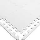 Yostrong 18 Tiles Interlocking Puzzle Foam Baby Play Mat with Straight Edges for Playing - EVA Babies Crawling Mat | Rubber Floor Work Out Mats for Home Gym. White, 11.81 *11.81