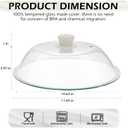 OEC Lighter Weight Tempered Glass Microwave Splatter Cover - 11.5 inch (Inner Diameter 10.6) - Heat-Resistant -Durable Glass Lid with Vent, Silicone Knob, Dishwasher Safe, 100% Food Grade - BPA Free