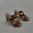 Athlefit Women's Braided Heeled Sandals Summer Square Open Toe Chunky Block Heels
(Size 8)