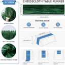 6 Pack Emerald Green Cheesecloth Table Runner 35 x 120 inch Boho Rustic Gauze Table Runner 10 FT Long, Semi Sheer Cheese Cloth Runner for Wedding Party Banquet Baby Shower Birthday Decoration, 6 Pcs - 10Ft