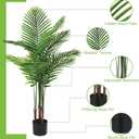 Jexine 4 Pack Artificial Palm Trees 4Ft, Fake Plants Fake Trees Artificial Areca Palm Plants for Outdoor Indoor Faux Tree in Pot for Pool Home Decor Office Housewarming Gift Modern Decoration