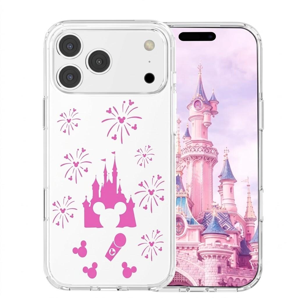 OCTT Case Designed for iPhone 17 Pro 6.3 Inch｜Cute Pink Castle Patterns｜Anti-Yellowing｜Shockproof｜Waterproof｜Protective Slim Clear Cover for Women Girl
