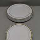 100 Piece Disposable Gold Plastic Party Plates, Including 50 10 Inch Dinner Plates and 50 7 Inch for Dessert, Great for Parties, Weddings, Home Use, and Christmas