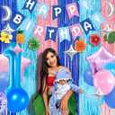 Happy Birthday Banner 40 Inch Balloon Number Pastel Pink and Blue Balloons (Sti01)