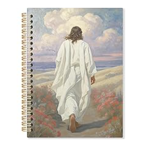 Coastal Christian Spiral Notebook, Bible Verse Journal, Religious Scripture Journals for Writing, Bible Notebooks for Note Taking, 5.5x8.3 Inch