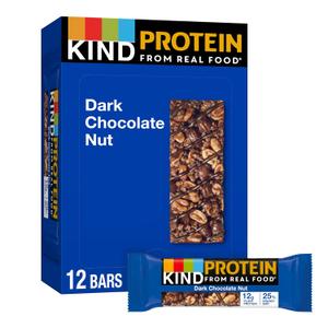 KIND Protein Bars, Dark Chocolate Nut, Gluten Free, Healthy Snacks, 12g Protein, 12 Count (EXP 02/15/27)