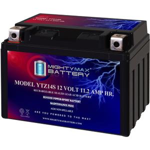 Mighty Max Battery YTZ14S -12 Volt 11.2 AH, 230 CCA, Rechargeable Maintenance Free SLA AGM Motorcycle Battery