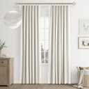 Joywell Cream Ivory Linen Full Blackout Curtains 96 Inch Long,Pinch Pleated Back Tab Drapes with Hooks Thermal Insulated Noise Block for Bedroom Living Room,W40 x L96,Natural Beige,2 Panels Set