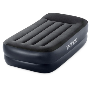 Intex Raised Airbed Mattress with Built-in Pump, Dura-Beam Plus Pillow, Twin - Portable Inflatable Luxury Blow-Up Bed for Adults, Camping, Guests