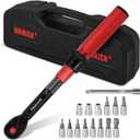 1/4-Inch Drive Click Torque Wrench Set,2.3-24.9 N.M/20-220IN.LB, Bike Torque Wrench Set,16PCS 72-tooth Torque Wrenches Set with Extension Bar & Socket Sets for Bicycle