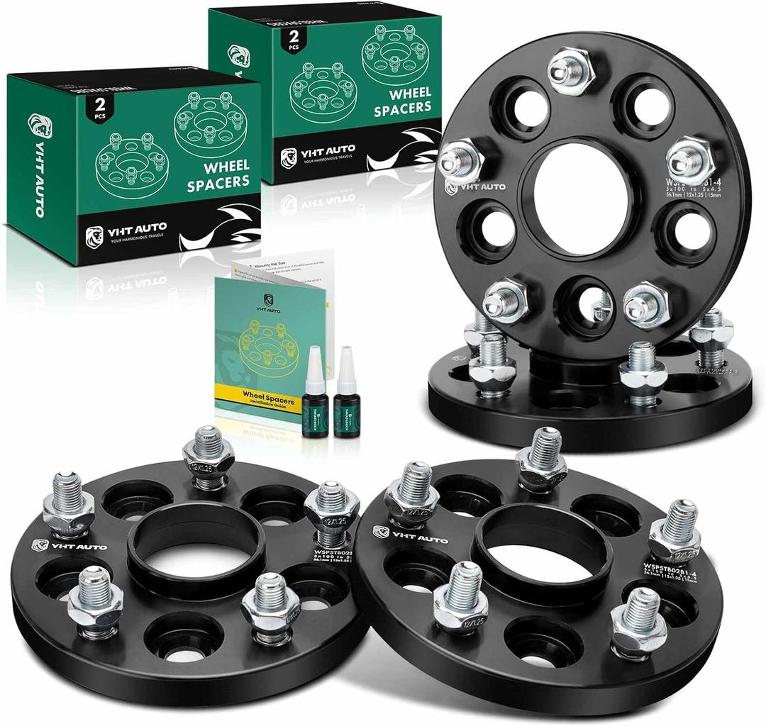 YHTAUTO 5x100 to 5x114.3 Hub Centric Wheel Adapters 15mm Compatible with Outback, Forester, Impreza, Legacy, Baja, BRZ, 9-2X, 86, Tire Spacers M12x1.25 Studs, 56.1mm Hub Bore 5 Lug 4PCS Wheel Spacers