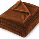 SOCHOW Flannel Fleece Blanket Throw Size, All Season Lightweight Super Soft Cozy Blanket for Bed or Couch, Caramel, 50x60 inches