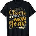 Cheer To A New Year 2025 Happy New Year New Years Eve Party T-Shirt, S