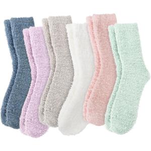 Fuzzy Socks Gifts for Women - Cozy Fluffy Winter Soft Warm Plush Slipper Socks - Christmas Stocking Stuffers for Women