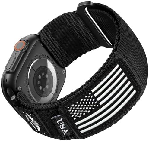Rugged Nylon for Apple Watch Ultra 2 Band 49mm iWatch Bands 46mm 45mm 44mm 42mm Men, Soft Woven Adjustable Stars-Stripes Flag Wristbands Strap for Apple Watch Ultra Series 10/ 9/ 8/ 7/ 6/ 5/ 4/ 3/ SE/ Ultra2 Rugged Nylon for Apple Watch Ultra 2 Band 49mm iWatch Bands 46mm 45mm 44mm 42mm Men, Soft Woven Adjustable Stars-Stripes Flag Wristbands Strap for Apple Watch Ultra Series 10/ 9/ 8/ 7/ 6/ 5/ 4/ 3/ SE/ Ultra2