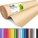 BAIJIALI 36" x 2,400" (200') Kraft Paper Roll for Craft Bulletin Board Paper Art Table Covering Crafting Gift Wrapping Bouquet Packing Parcel (Brown, 36''x200')