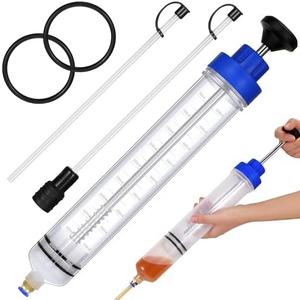 Gisafai 500cc Fluid Extractor Automotive Pump Manual Oil Extractor Pump Syringe for Gasoline Hand Cleaner for Power Steering, Hydraulic Fluid(Blue)