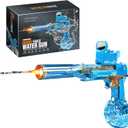 CY05 Electric Water Gun with Lights, Induction Light-Emitting Muzzle, 425ml Water Tank, 26-33Ft Range for Kids Ages 3+ (Blue)