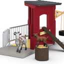Schleich Farm World 31PC Goat Stable Playset with 2 Goat Figures and Accessories Farm Animal Toys for Boys and Girls Pretend Play Barn Toy for Imaginative Play - Toddlers, Kids Ages 3+ | 42726