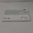 Wireless Keyboard and Mouse Combo, 9 Backlit Effects, Wrist Rest, Phone Holder, 2.4G Lag-Free Ergonomic Keyboards, Rechargeable Silent Cordless Set for Computer, Laptop, Mac, Windows -SABLUTEWhite (Cloudy White)