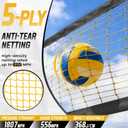 MangoStar Volleyball Net, 20FT Portable Volleyball Net for Backyard Beach, Adjustable Height, Freestanding Volleyball Net with Carry Bag for Indoor&Outdoor, Professional Net for Hitting&Serving