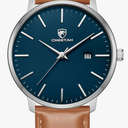 CHEETAH Minimalist Waterproof Quartz Watches for Men with Leather Strap, Auto Date