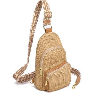 Haytijoe Summer Straw Purse Small Sling Bag RFID Blocking Crossbody Bags for Women Beach Raffia Bags Fanny Packs (Large, Khaki Large) Haytijoe Summer Straw Purse Small Sling Bag RFID Blocking Crossbody Bags for Women Beach Raffia Bags Fanny Packs (Large, Khaki Large)